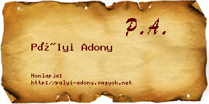 Pályi Adony névjegykártya
